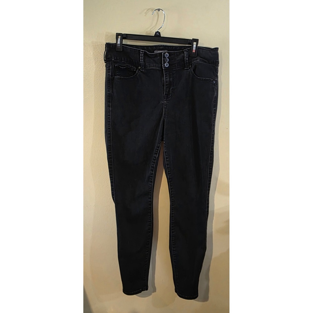 Torrid Super Soft Jegging Black Faded Skinny Jeans Womens 16T Tall 3-Button Rise